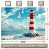 Lighthouse Seagull Party Banner, Coastal Polyester Backdrop for Home Wall Decor and Props