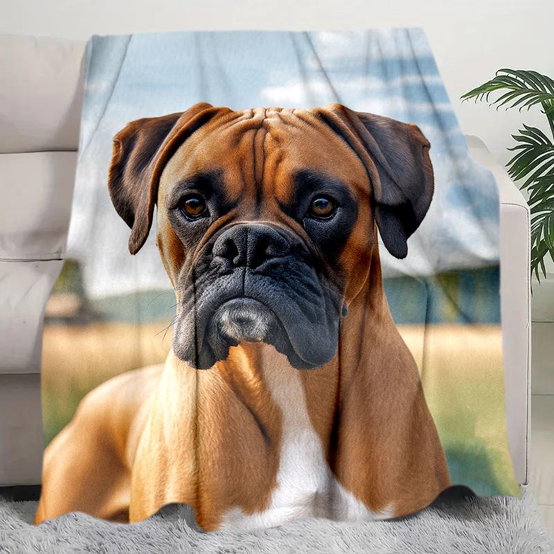 1PC Dog cute printed blanket, all season lightweight home office outdoor nap multifunctional blanket A9