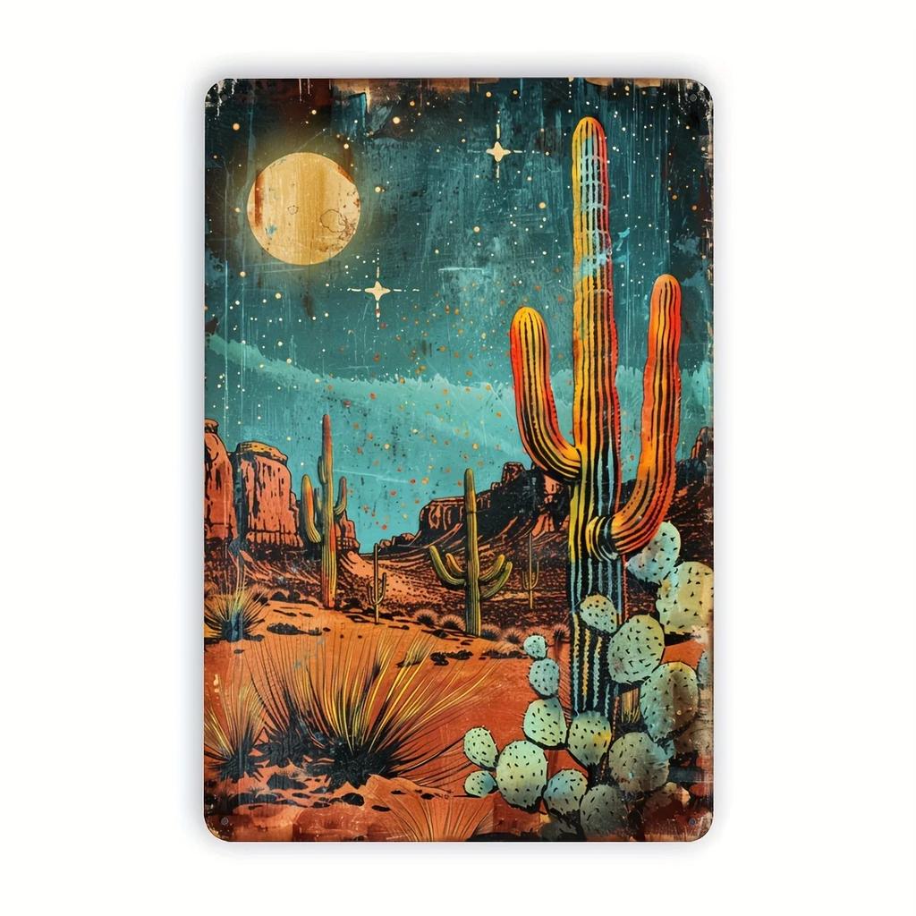 Vintage Bird Cactus Flamingo Metal Tin Sign Wall Art for Home, Bar, Garage & Garden Decor | Easy-Hang Vintage Animal Design