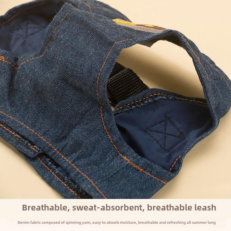Жилетный поводок для собак из джинсовой ткани Поводок для домашних животных Веревка для выгула собак Цепь для собак Тедди Грудь Назад Осенние и зимние принадлежности