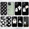 Cute Ghost Spooky Phone Case For IPhone 13 12 11 XS X 8 7 6 Plus Mini Pro Max SE 2022 Soft Black Phone Cover