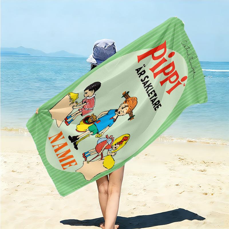 Personalized Pippi Adventures Beach Towel Microfiber Beach Towel Thin Absorbent for Beach Swimming Yoga Bath Sports. 0910248