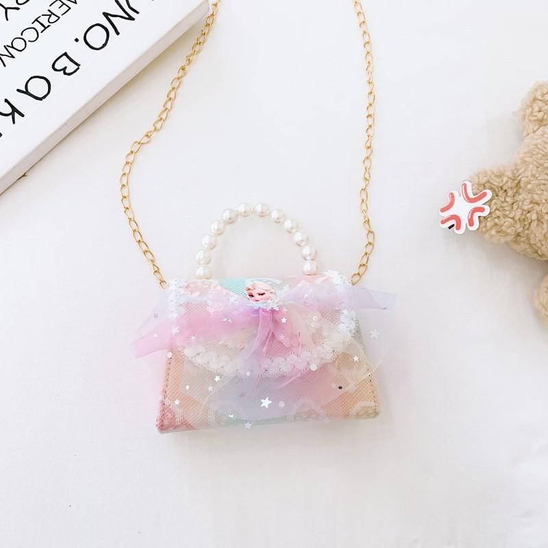 Delightful Princess Pearl Handbag With Colorful Characters For Young Children