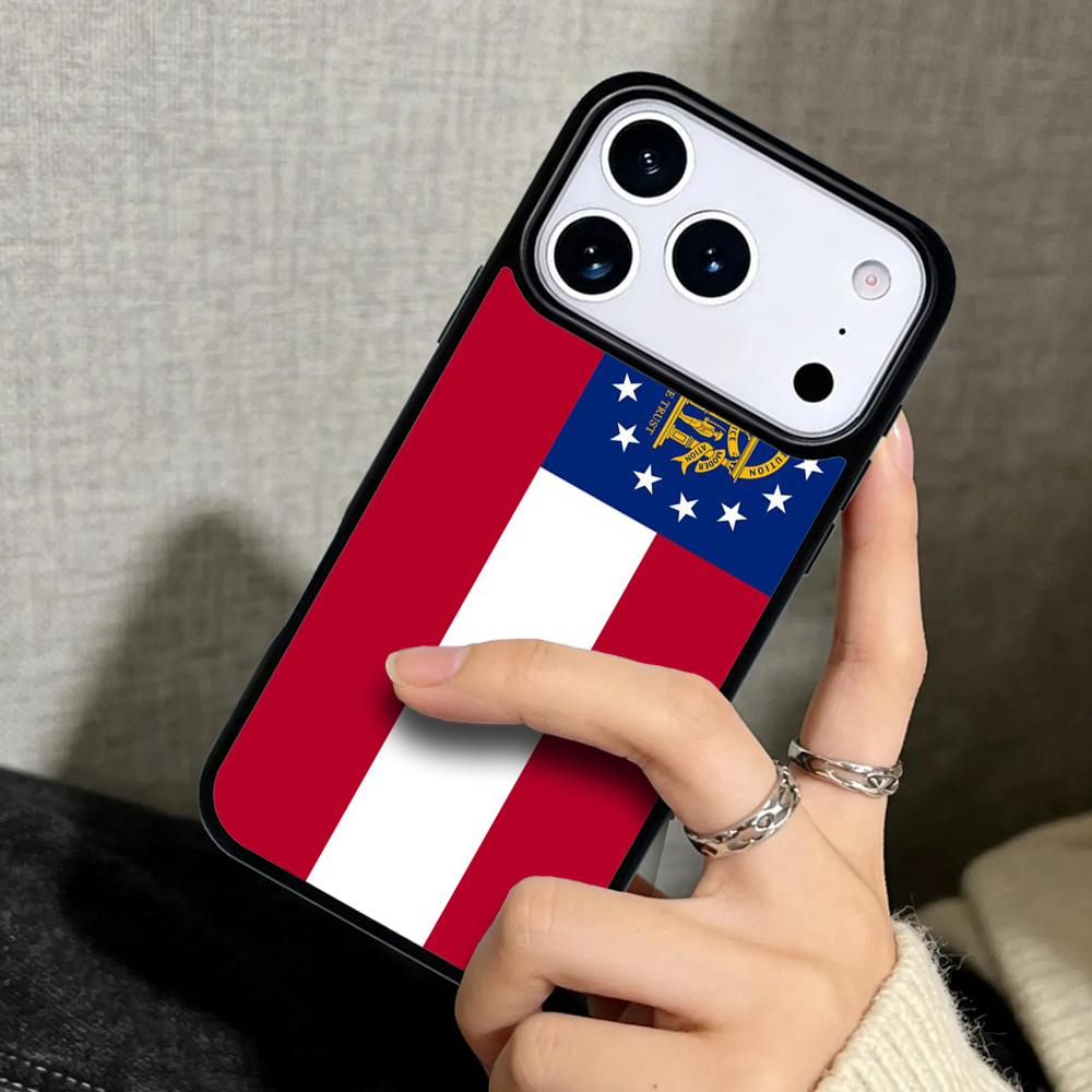 Чехол Case для iPhone 17 Air 16 Pro Max 15 Plus 11 13 Mini 14 12 Задняя крышка телефона Флаг Грузии мягкий