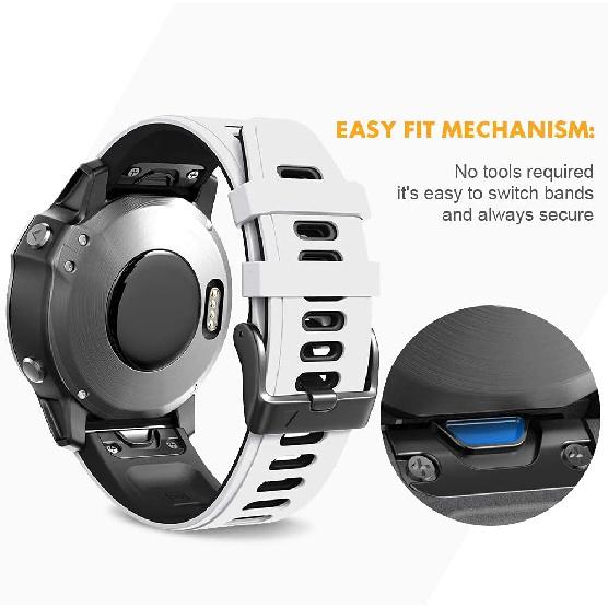 NotoCity Compatible with Fenix 6S Pro watchbans for Fenix 6S/Fenix 7S/Fenix 5S / 5S Plus/D2 Delta S Smartwatch (White-black)