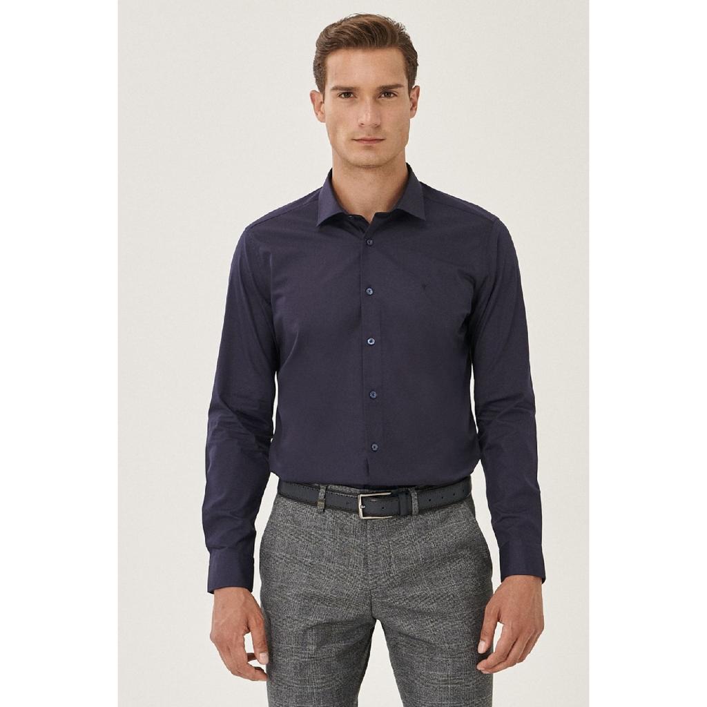 Men's White Easy-iron Slim Fit Slim Fit Classic Collar Cotton Shirt