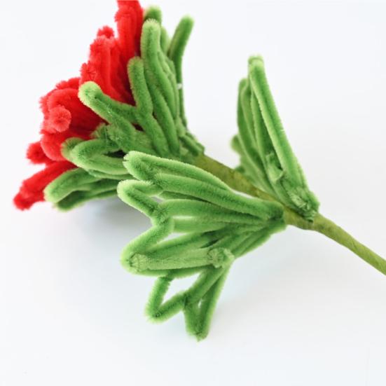 Finished Pipe Cleaner Flower Handmade Chenille Stem Red Peony Flower for Women Mother Wife Valentine's Birthday Wedding Home Decor