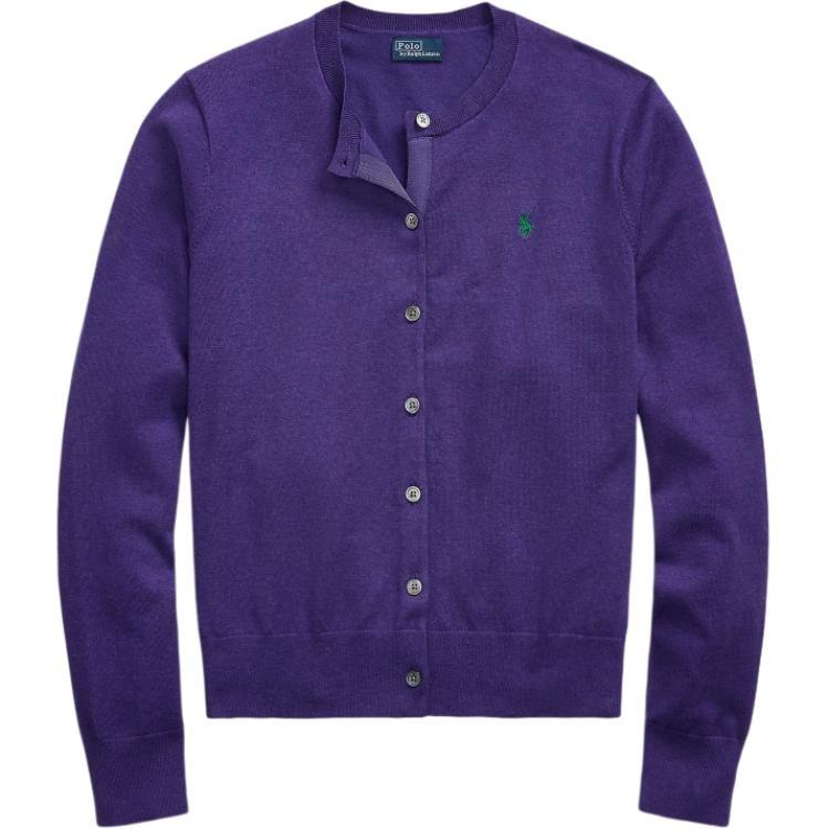 Polo Ralph Lauren Вязаный кардиган свободного кроя для женщин, фиолетовый, WMPOSWENDW20295-500