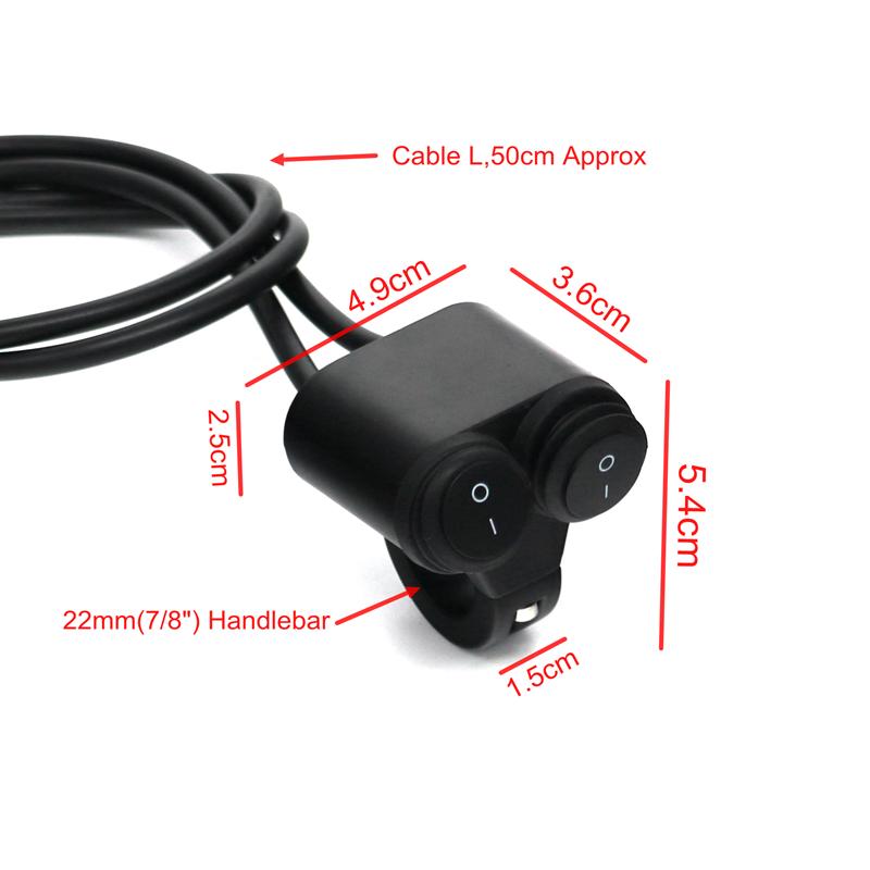 LMoDri Универсальный 7/8 "руль мотоцикла, двойной переключатель управления, электрический велосипед, двойные кнопочные переключатели для индикатора фар
