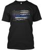 Базовая футболка с флагом Thin Blue Line, Сделано в США, Размеры от S до 5XL, Унисекс