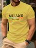 Милан Италия Цвета Флага Мужская Футболка Хлопок Летние С Коротким Рукавом С Круглым Вырезом Мягкие Оверсайз Футболки Повседневная Мужская Одежда