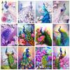 Full Squareround Diamond Painting Peacock Diamond Embroidery Animal Flower Peony Mosaic Home Decor