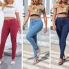 Женские узкие джинсы с высокой талией Узкие брюки Женские высокоэластичные эластичные джинсы