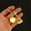 Mini Golden Shovel Golden Pot Keychain Game Peripheral Teamfight Tactics Key Chain Creative Toy Bag Car Key Holder Pendant