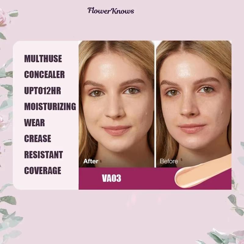 Flower Knows Скрывающий консилер Легкий крем с гиалуроновой кислотой, Жидкий хайлайтер для темных кругов и покраснений 0.21 жидкой унции