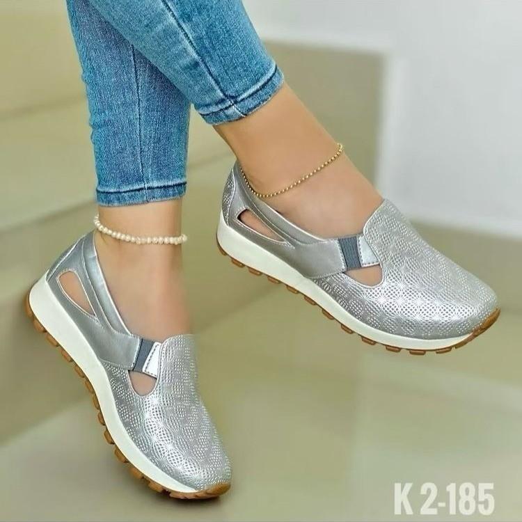 Женские вязаные слипоны широкой полноты, дышащие повседневные балетки с вырезами, удобные сетчатые лоферы для женщин