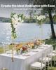 Over the Table Rod Stand with Clamps, Adjustable 71-249 cm Length & 33-106 cm Height, Table Arch Stand with Floral Accessories, Gold Balloon Frame for