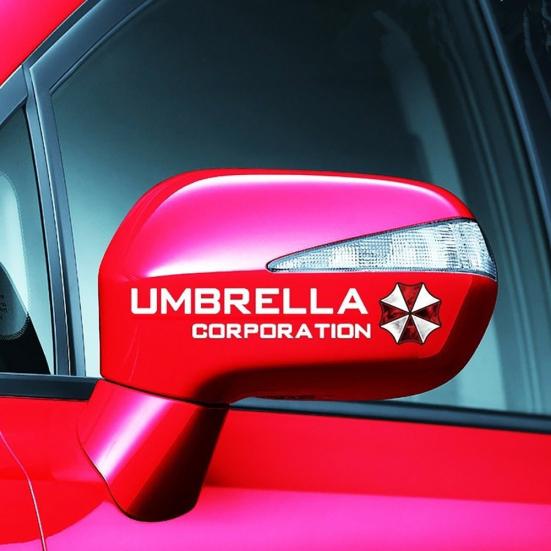 1 пара автомобильных зеркал заднего вида Umbrella Corporation, светоотражающие наклейки, украшение