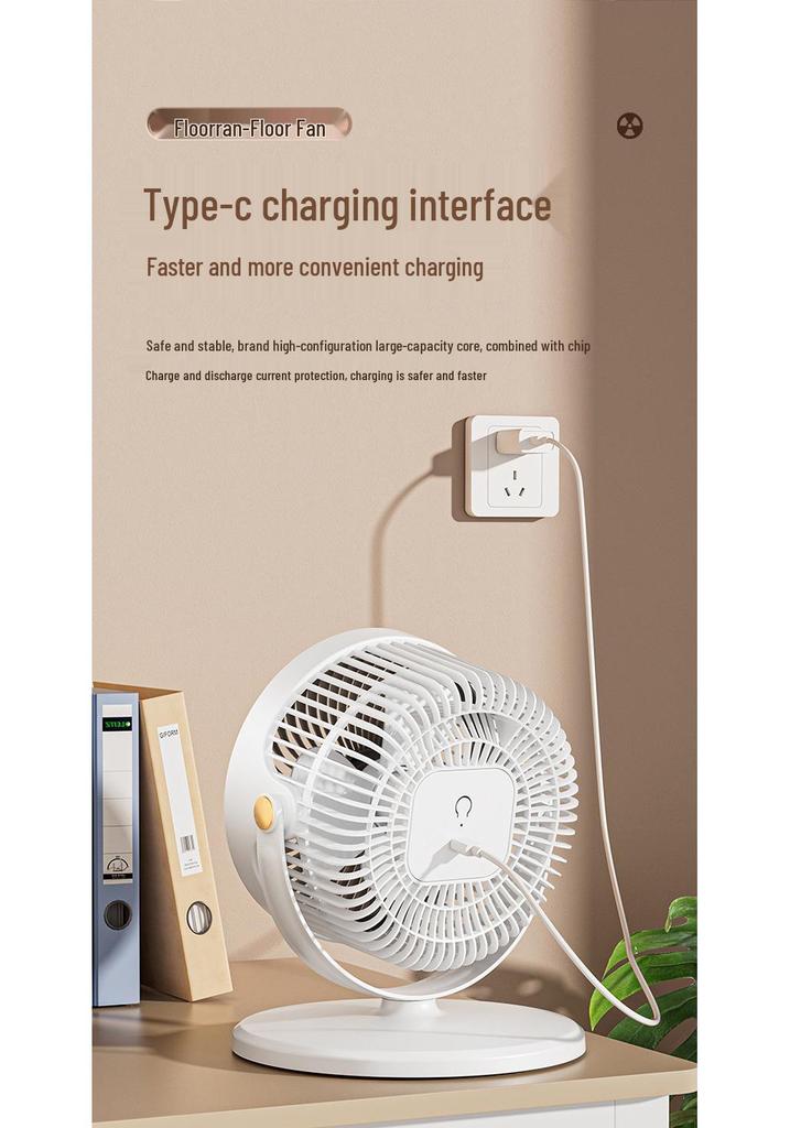 Rechargeable Vertical Floor and Desktop Circulation Fan for Home and Office