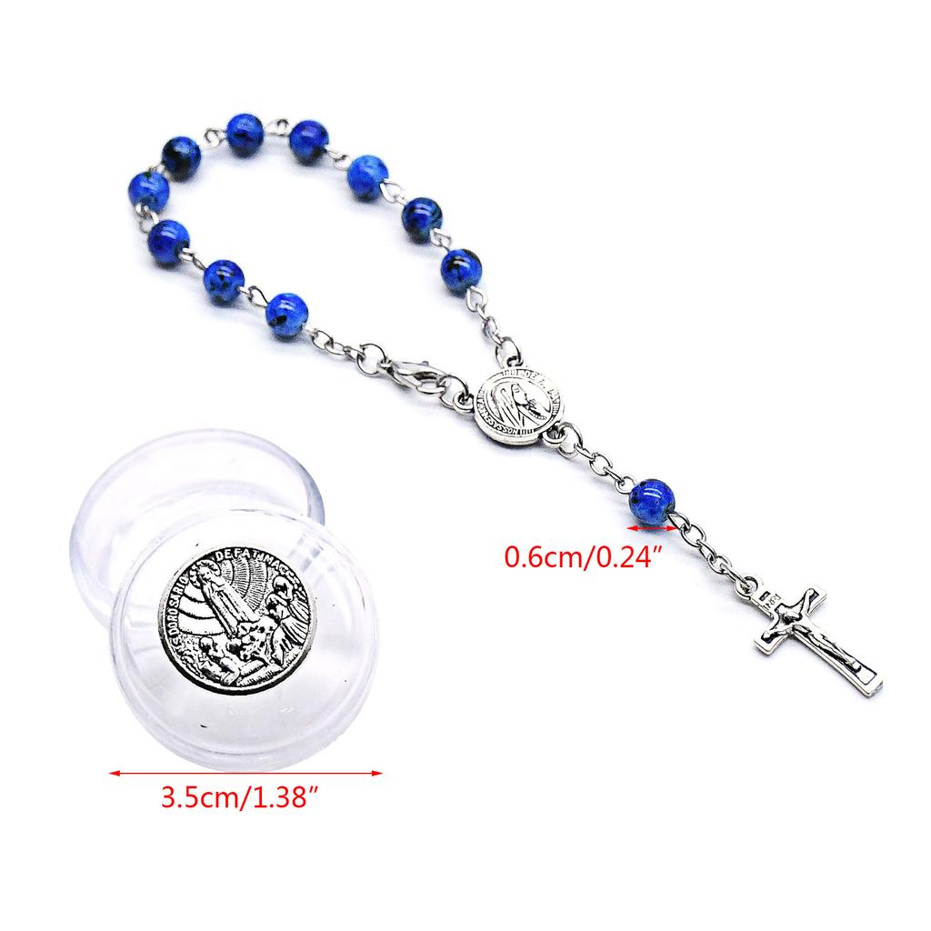 Католический крест браслет-розарий религиозная цепочка на палец крещение розарии жемчужные браслеты для крещения сувенир крестины