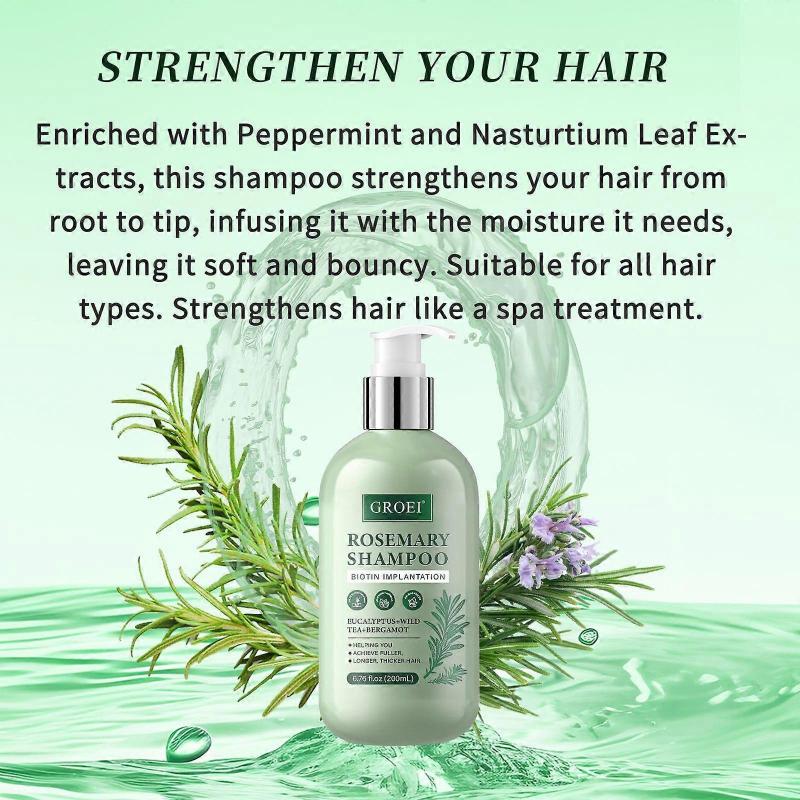 Rosemary Hair Growth Shampoo - Thickening Shampoo with Biotin Tea Tree Oil for Hair Loss and Thinning Hair - Sulfate Free for Women and Men