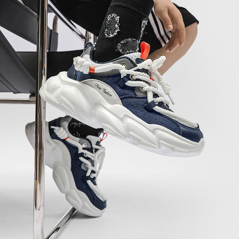 INS Hot Sales Men's Chunky Running Shoes for Women Trend Platform Sneakers Men Mesh Breathable Jogging Sports Walking Shoes Male