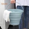 5/10L Outdoor Folding Bucket Great Load Bearing Handle Leakproof Thick Collapsible Space-saving Hanging Hole Portable Multi-use Camping Picnic