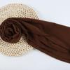 Women's Solid Color Pearl Chiffon Bubble Scarf, Long Silk Headscarf, 70x180cm, Middle Eastern Style