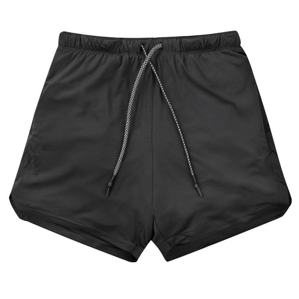 Спортивные шорты, мужская спортивная одежда, двухслойные шорты для бега 2 в 1, пляжные штаны, летние шорты для тренажерного зала, фитнеса и тренировок, беговые шорты