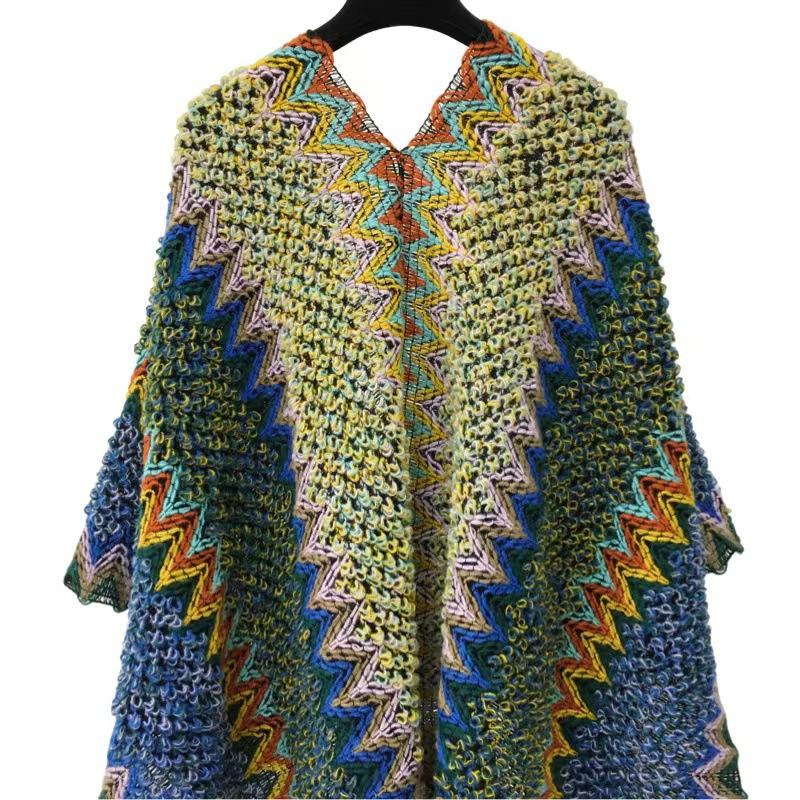 Women Shawl Wraps MODERN NEW SAGA Spring Wool Scarf Knitted Cardigan Wool Stoles Autumn Winter Female Shawls Knit Tippet