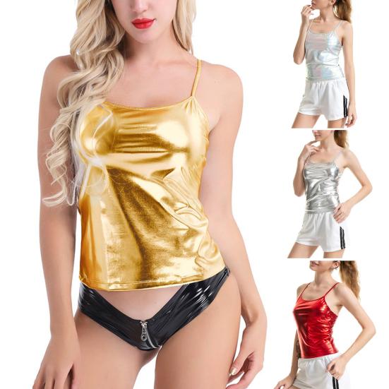 Женский сексуальный однотонный приталенный жилет, топы на бретельках без рукавов, однотонный камзол со светоотражающим эффектом