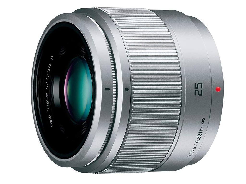 Panasonic Single Focus Lens for Micro Four Thirds Lumix G Silver 25mm/ F1.7 ASPH. H-H025-S