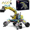MOULD KING 17060 Technical Car Building Block The Remote Control Pneumatic All-Terrain Excavator Truck Model Kids Christmas Gift