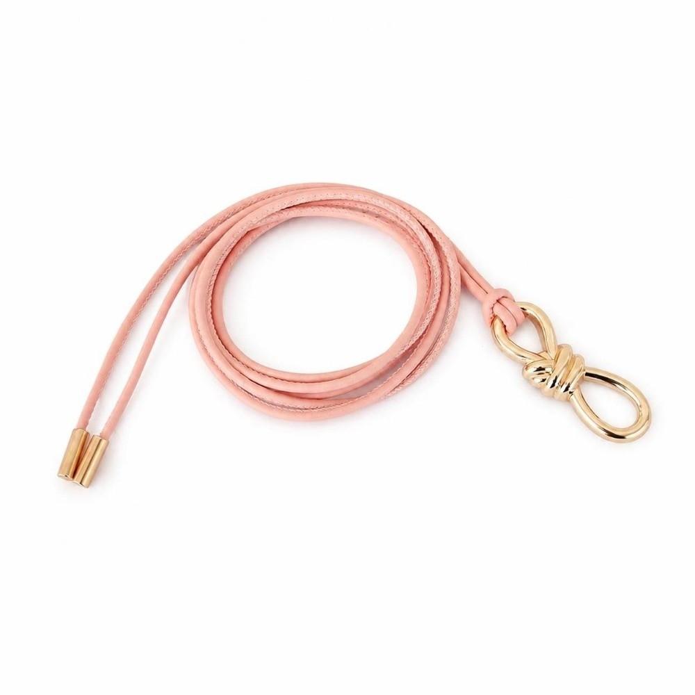 Solid Color Metal Buckle Belt Knotted Decorative Waistband Fashion Waist Chain Women's Accessories