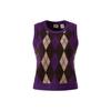 Levis Diamond Pattern Round Neck Sleeveless Knit Sweater Women Sweater Purple A4239-0000