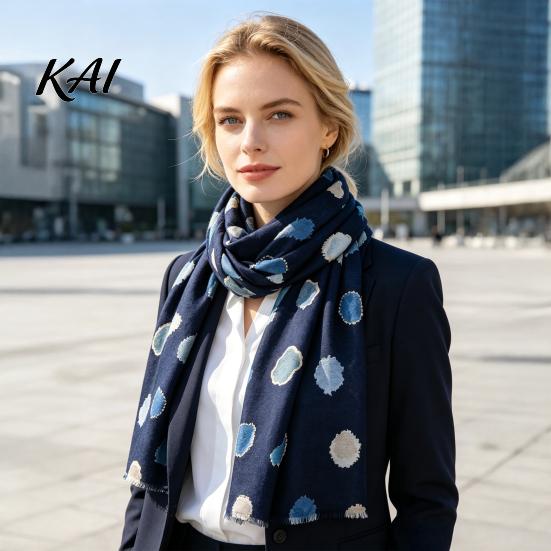 Sun Protection Headwear Polka Dot Silk Scarf for Women, Lightweight Tassel Shawl, Elegant Soft Breathable Women Wrap Spring Summer Autumn Winter,