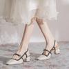 Мода 2025 Новые туфли на каблуке Каблук Женская летняя обувь Квадратный носок Женская обувь Необычный каблук Босоножки Женские сандалии Женская обувь