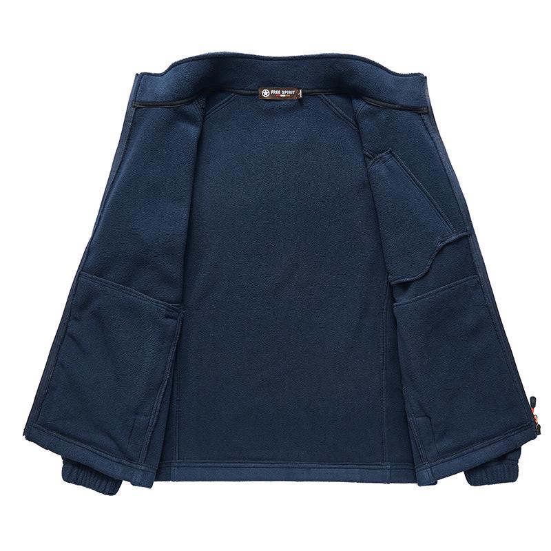 Мужская двухсторонняя флисовая куртка: Теплый кардиган для студентов, для занятий спортом на открытом воздухе и для повседневной носки