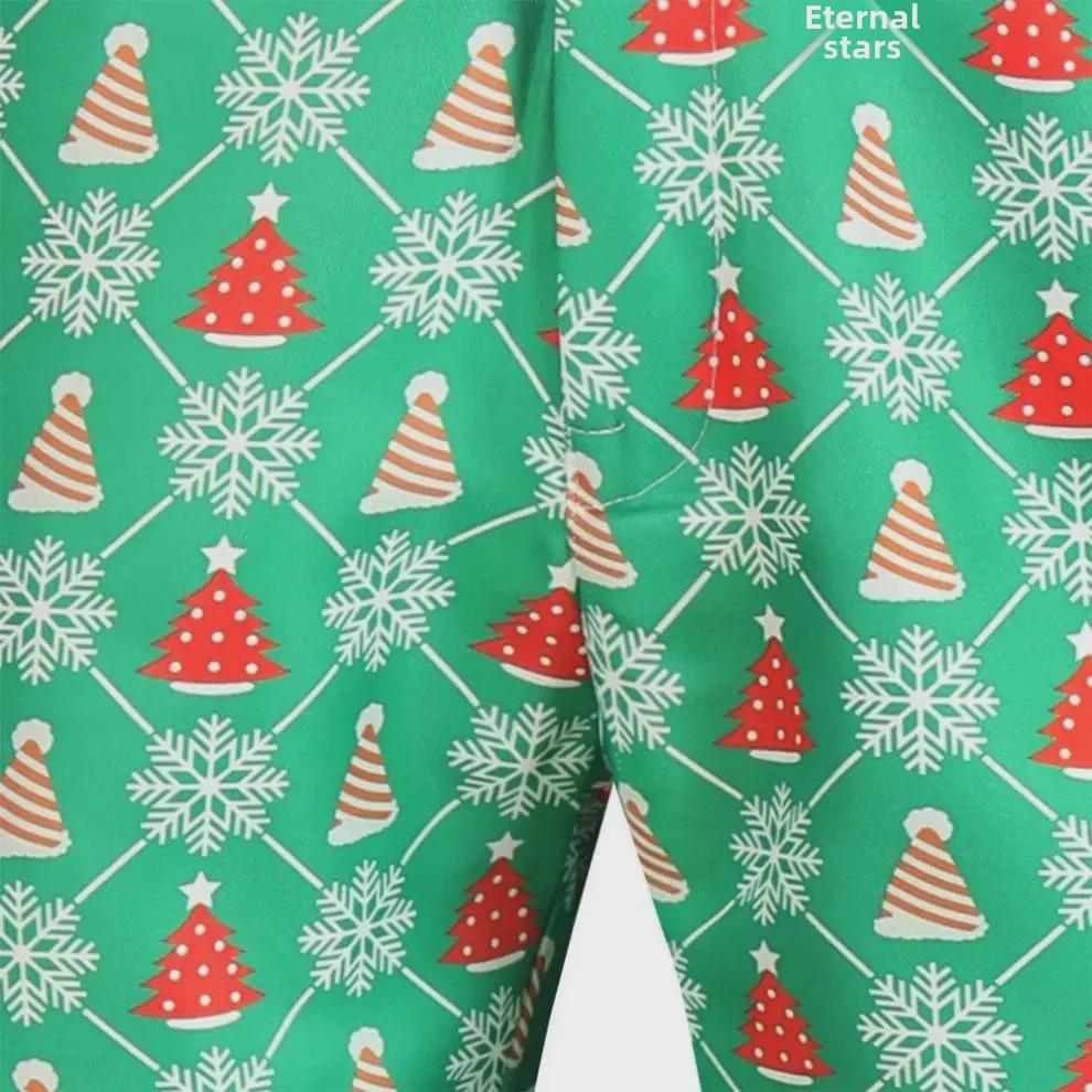 2024 Осень/Зима Повседневный костюм с рождественским принтом 3D и брюки в комплекте - 2 предмета