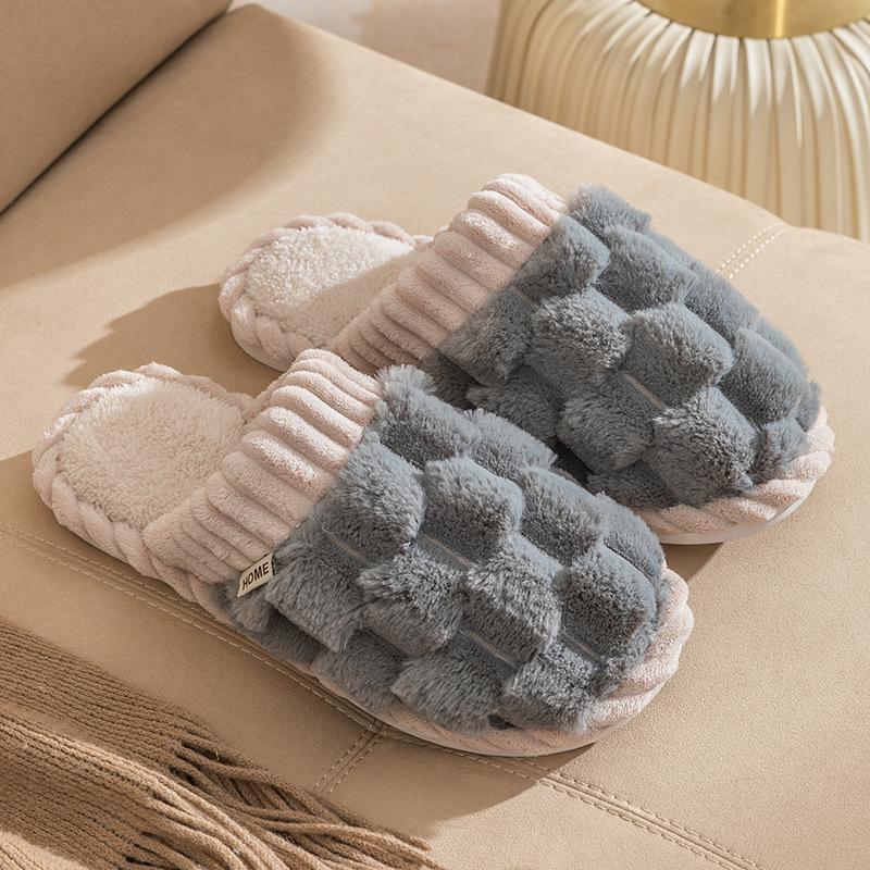 Cotton Slippers Women's Autumn and Winter New Home Home Home Non-slip Warm Couple Cotton Slippers Men
