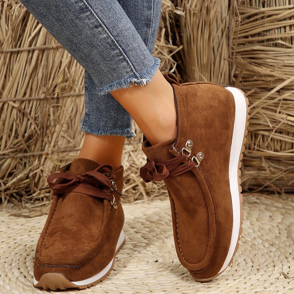 Зимние теплые ботинки для снега, уличные короткие хлопковые туфли на танкетке для женщин, классические ботильоны на шнуровке из бархата для женщин