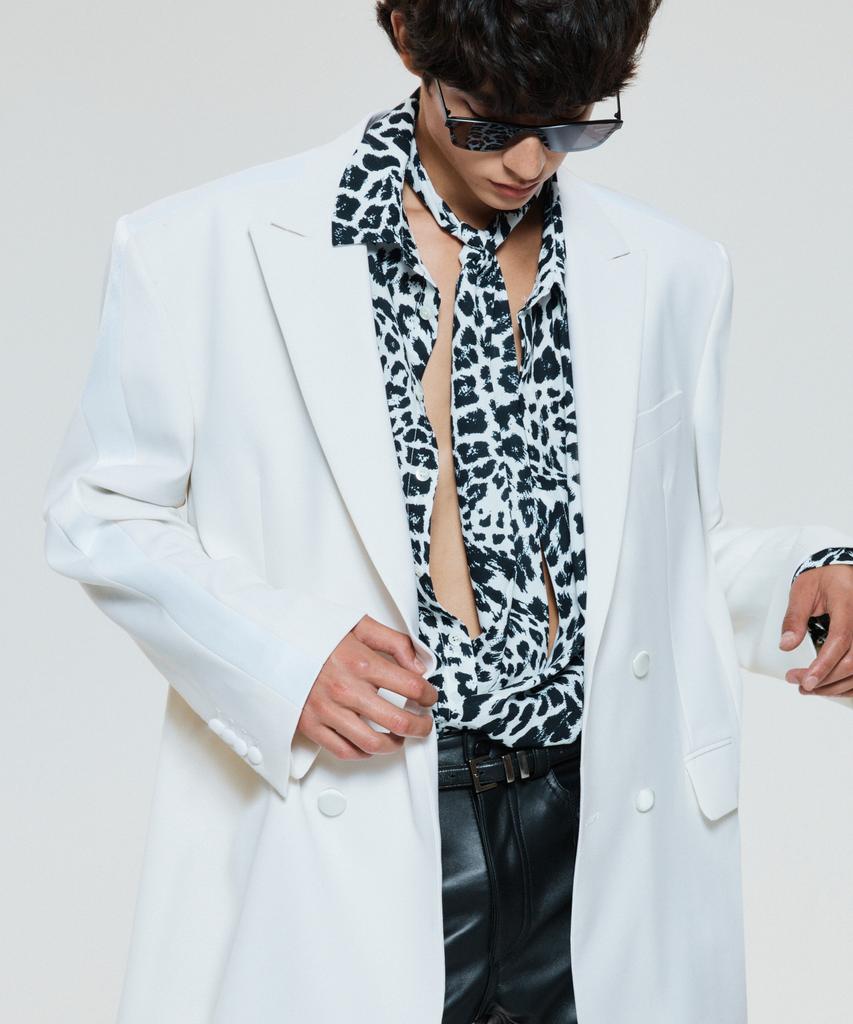 UNTAGE Leopard Print Shirt [White(Unisex)]_Uts-Fs21