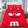 Модный набор постельного белья с логотипом шоколада M&M, пододеяльник, наволочка, декорация для спальни мальчиков и девочек, детский подарок, размер Single Double