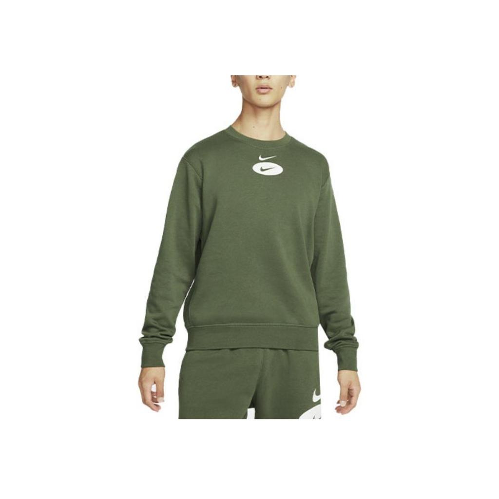Nike Мужская флисовая толстовка League Essential с круглым вырезом, грубо-зеленая DM5461-326