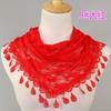 New Women Lace Monochrome Korean Triangle Scarves 140x48cm Fashionable Hollow Out Shawl Solid Rose Triangle Scarf
