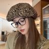 Леопардовый принт Художественная шляпа Y2K Восьмиугольная кепка Повседневный леопардовый берет Путешествия