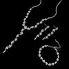 Copper Full Diamond Necklace Earrings Bracelet Flash Diamond Wedding Dress Accessories Bridal Accessories Set Women