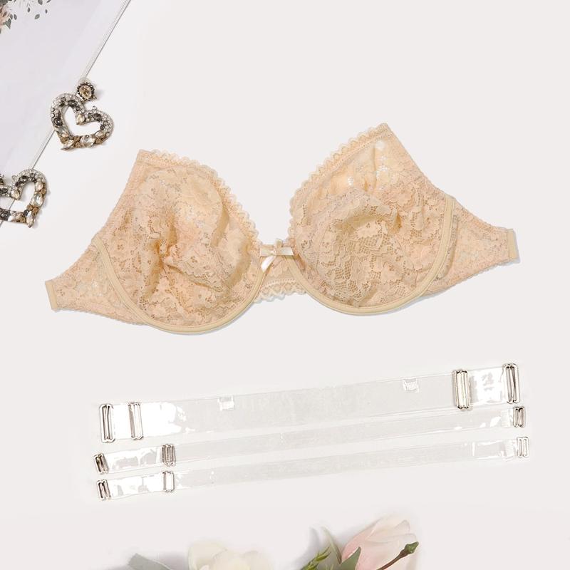 Женский невидимый бюстгальтер больших размеров с косточками, сексуальное кружевное нижнее белье, без подкладки, бюстгальтер с открытой спиной, нижнее белье 85C 85D 90C 90D 95C 95D 100C 100D