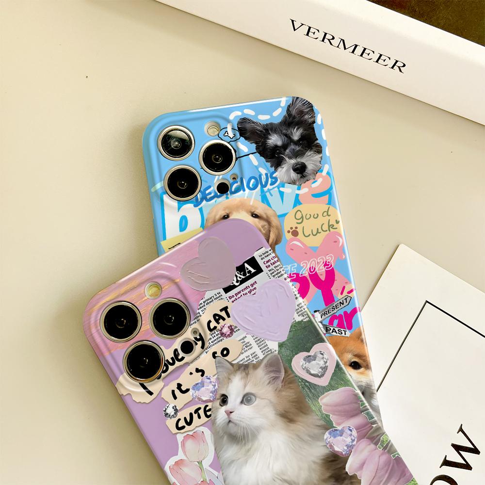 Универсальный пленочный чехол для телефона с мультяшным рисунком, твердый корпус, полное покрытие, противоударный защитный чехол для камеры