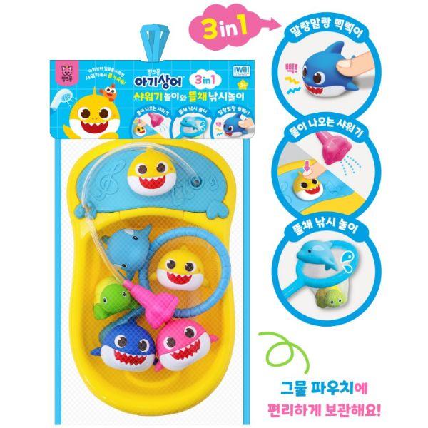 pinkfong Baby Shark Набор для купания "Душ и Рыбалка" - Интерактивная игра 3-в-1